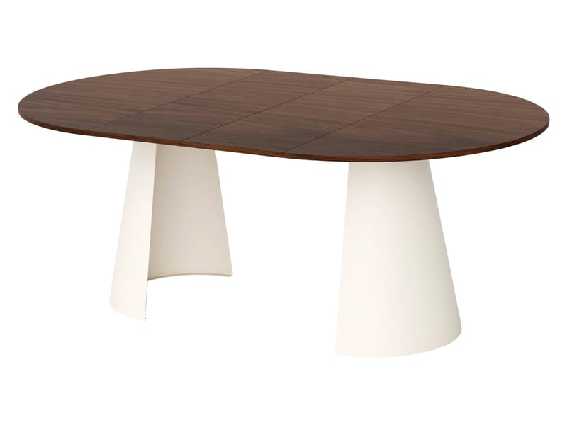 Aurion Spisebord rundt uttrekkbart 120-196 cm - svart, beige - Møbler - Bord - Spisebord & kjøkkenbord