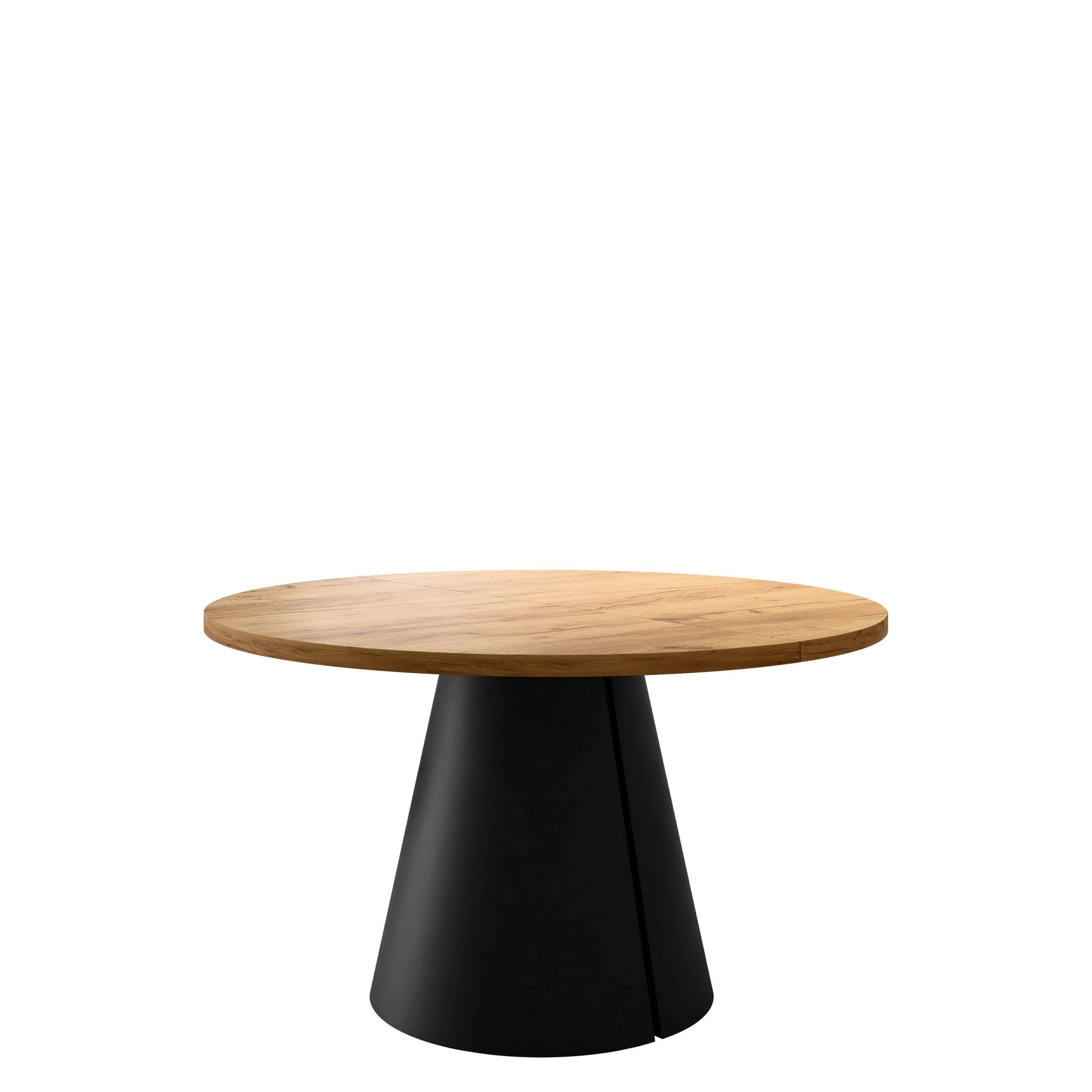 Aurion Spisebord rundt uttrekkbart 120-196 cm - svart, natur