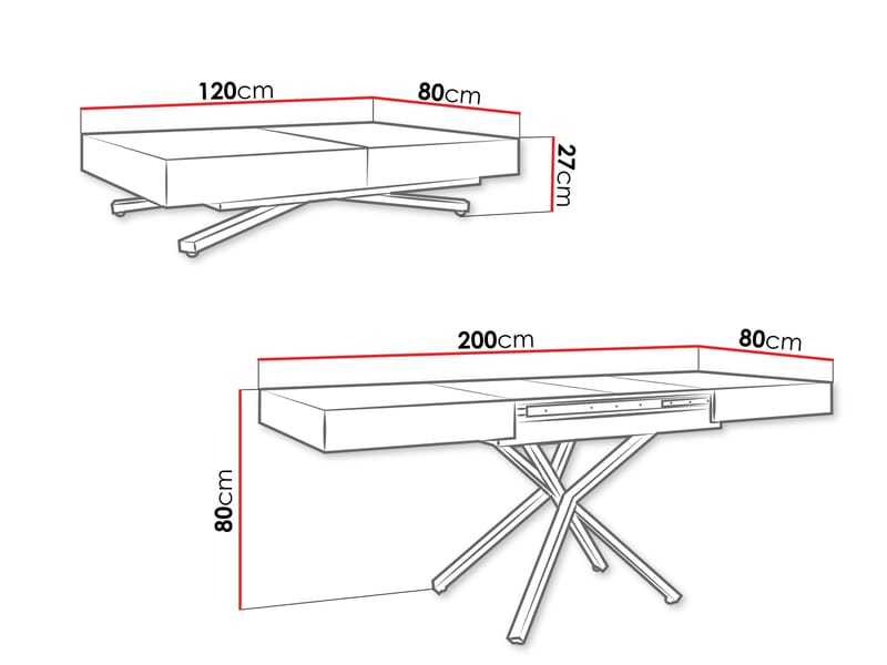Avendi sofabord 120 cm - Gull, svart - Møbler - Bord - Sofabord
