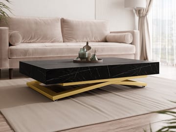 Avendi sofabord 120 cm - Gull/svart marmor - Møbler - Bord - Sofabord