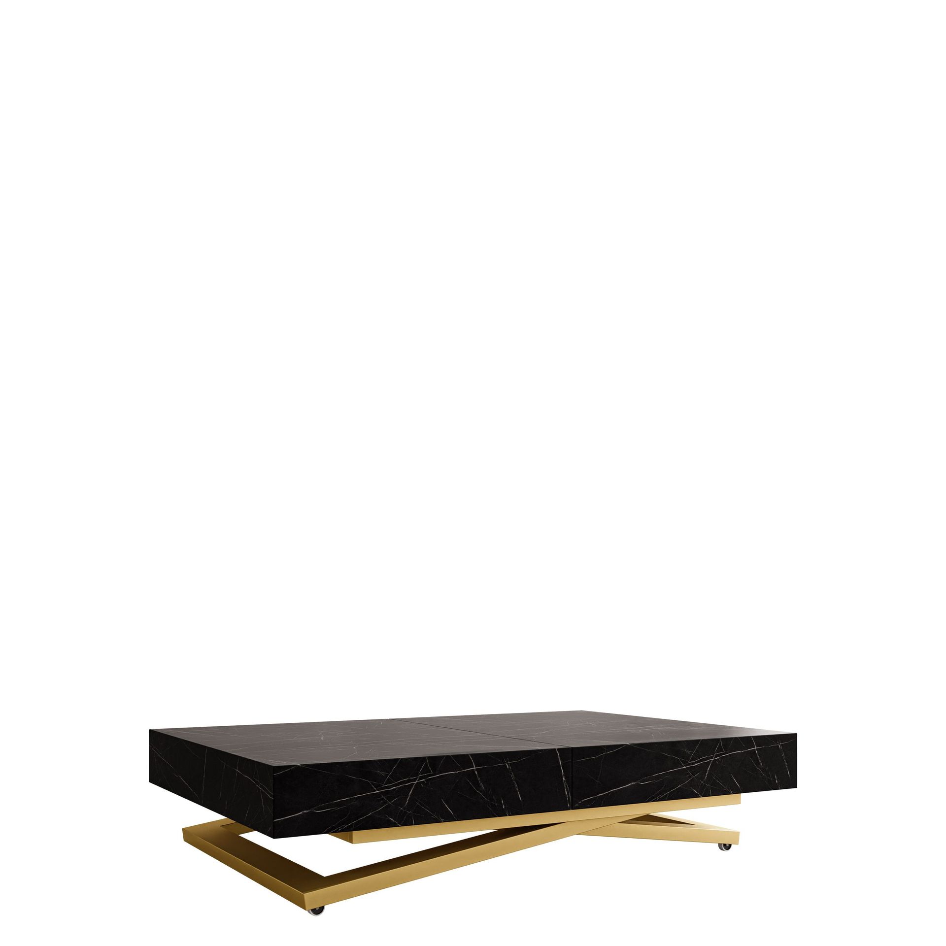Avendi sofabord 120 cm - Gull/svart marmor