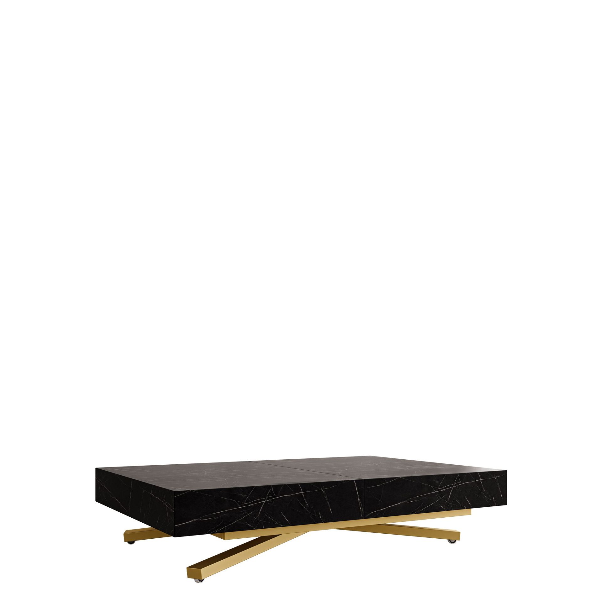 Avendi sofabord 120 cm - Gull/svart marmor
