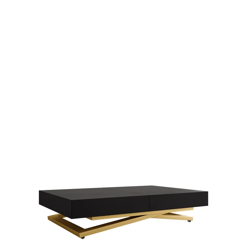 Avendi uttrekkbart sofabord 200 cm, gull/svart