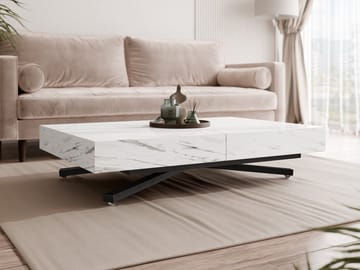 Avendi uttrekkbart sofabord 200 cm - svart, hvit marmor - Møbler - Bord - Sofabord