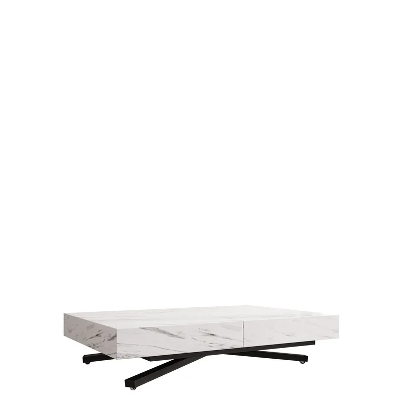 Avendi uttrekkbart sofabord 200 cm - svart, hvit marmor - Møbler - Bord - Sofabord