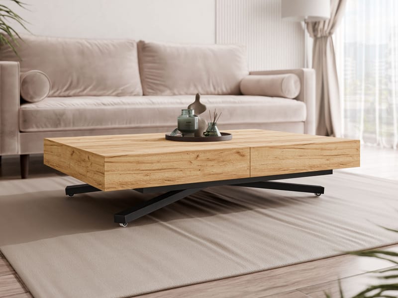 Avendi uttrekkbart sofabord 200 cm - svart, natur - Møbler - Bord - Sofabord