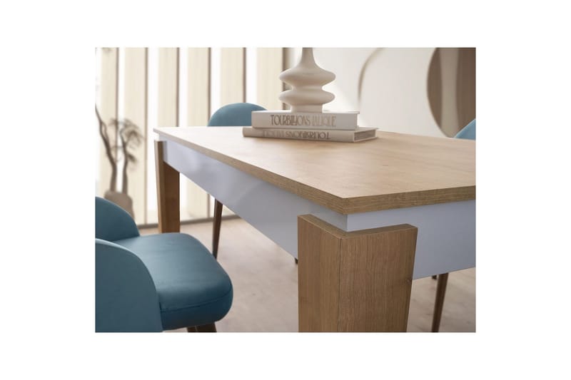 Azoula Spisebord 140 cm Rektangulær - Eik/Hvit - Møbler - Bord - Spisebord & kjøkkenbord
