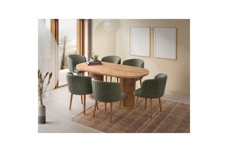 Babilas Spisebord 180 cm Oval - Valnøtt - Møbler - Bord - Spisebord & kjøkkenbord