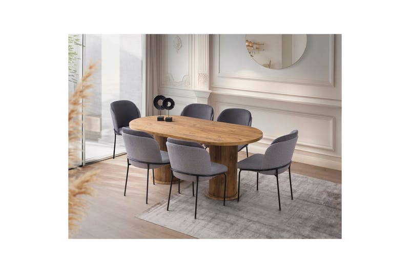 Babilas Spisebord 180 cm Oval - Valnøtt - Møbler - Bord - Spisebord & kjøkkenbord