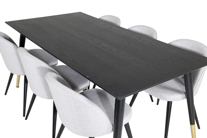 Balisa Matgruppe 180 cm Rektangulær med 6 Sedavi Stoler - Svart - Møbler - Bord - Spisegrupper