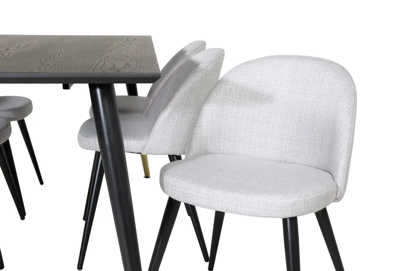 Balisa Matgruppe 180 cm Rektangulær med 6 Sedavi Stoler - Svart - Møbler - Bord - Spisegrupper