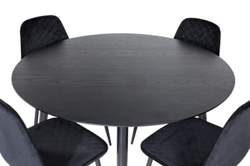 Balisa Spisegruppe 115 cm Rund inkl. 4 Ypas-stoler - Svart - Møbler - Bord - Spisegrupper
