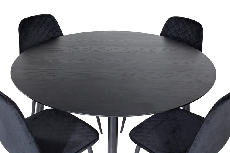 Balisa Spisegruppe 115 cm Rund inkl. 4 Ypas-stoler - Svart - Møbler - Bord - Spisegrupper