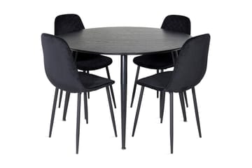 Balisa Spisegruppe 115 cm Rund inkl. 4 Ypas-stoler - Svart - Møbler - Bord - Spisegrupper