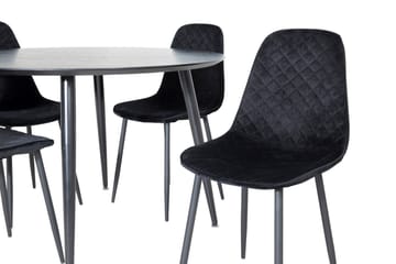 Balisa Spisegruppe 115 cm Rund inkl. 4 Ypas-stoler - Svart - Møbler - Bord - Spisegrupper