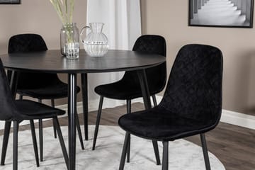 Balisa Spisegruppe 115 cm Rund inkl. 4 Ypas-stoler - Svart - Møbler - Bord - Spisegrupper