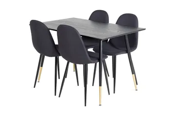 Balisa Spisegruppe 120 cm inkl. 4 Ypas Stoler - Svart - Møbler - Bord - Spisegrupper