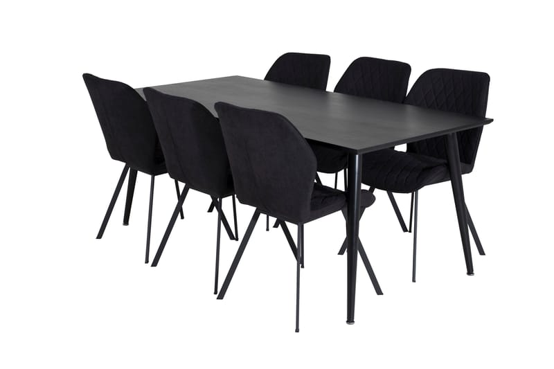 Balisa Spisegruppe 180 cm inkl. 6 Sumoas Stoler, Svart