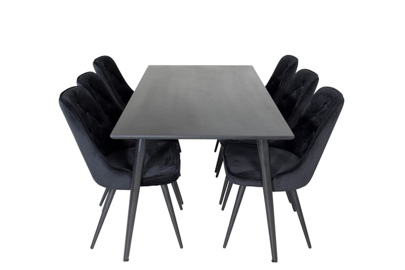 Balisa spisegruppe 180 cm inkl. 6 Valera Luksus stoler - Fløyel/Svart - Møbler - Bord - Spisegrupper