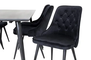 Balisa spisegruppe 180 cm inkl. 6 Valera Luksus stoler - Fløyel/Svart - Møbler - Bord - Spisegrupper