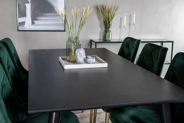 Balisa Spisegruppe 180 cm inkl. 6 Valerie Luksus Stoler - Fløyel/Svart/Mørkegrønn/Gull - Møbler - Bord - Spisegrupper