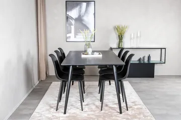 Balisa Spisegruppe 180 cm inkl. 6 Ypas Stoler - Svart - Møbler - Bord - Spisegrupper