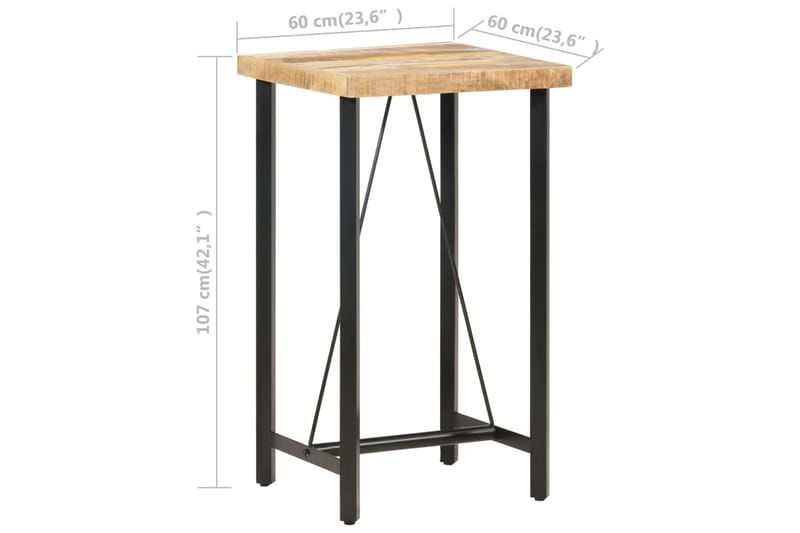 Barbord 60x60x107 cm grov heltre mango - Møbler - Bord - Barbord & ståbord