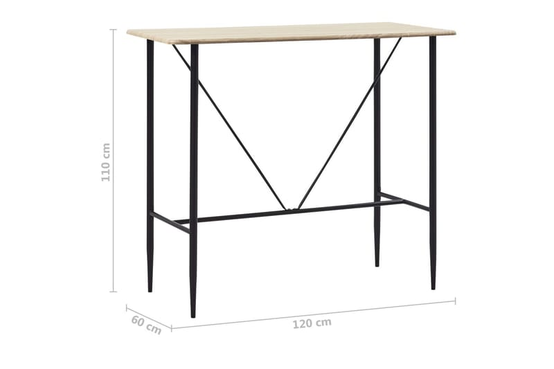 Barbord eik 120x60x110 cm MDF - Møbler - Bord - Barbord & ståbord