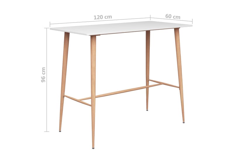 Barbord hvit 120x60x96 cm - Møbler - Bord - Barbord & ståbord