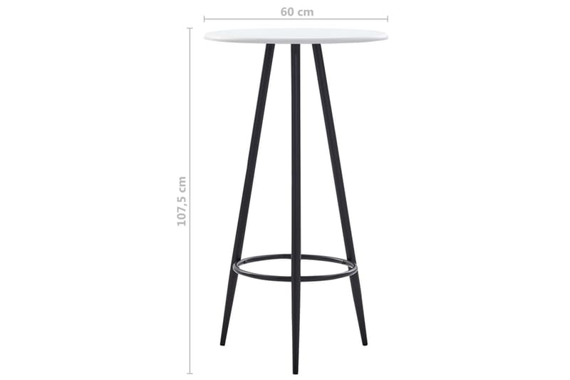 Barbord hvit 60x107,5 cm MDF - Møbler - Bord - Barbord & ståbord