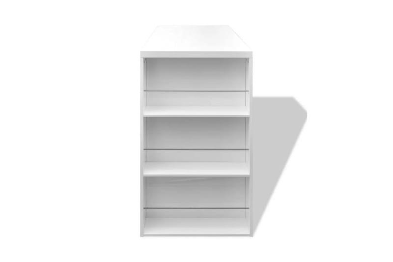 Barbord MDF med vinstativ høyglans hvit - Hvit Høyglans - Møbler - Bord - Barbord & ståbord