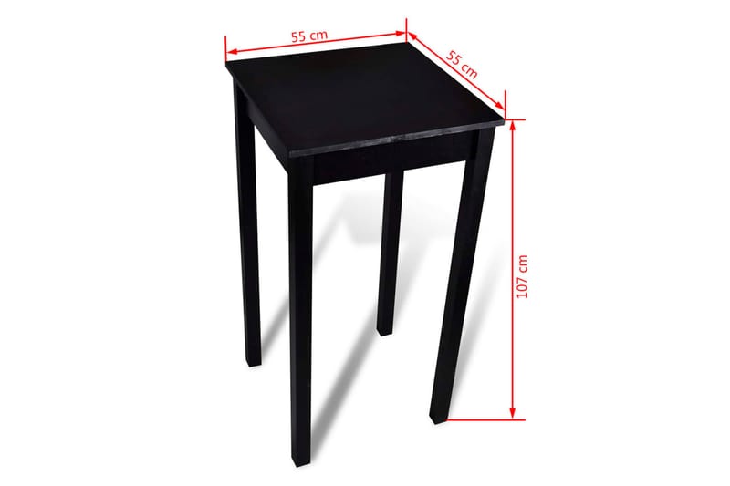 Barbord MDF svart 55x55x107 cm - Svart - Møbler - Bord - Barbord & ståbord