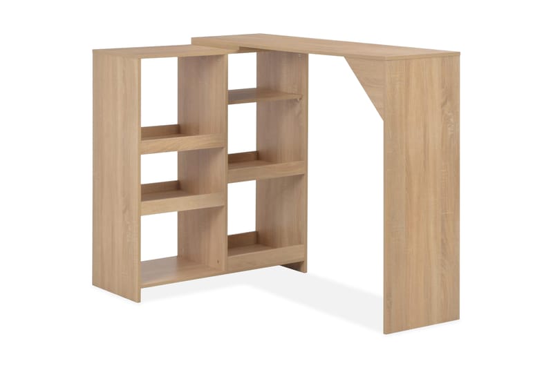 Barbord med flyttbar hylle eik 138x40x120 cm - Møbler - Bord - Barbord & ståbord