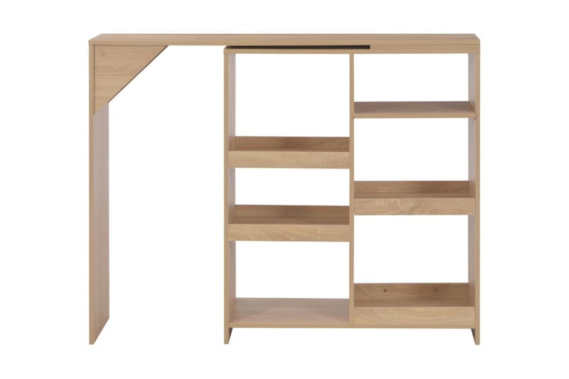 Barbord med flyttbar hylle eik 138x40x120 cm - Møbler - Bord - Barbord & ståbord