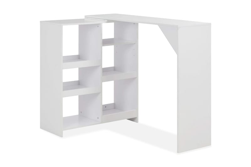 Barbord med flyttbar hylle hvit 138x40x120 cm - Barbord & ståbord