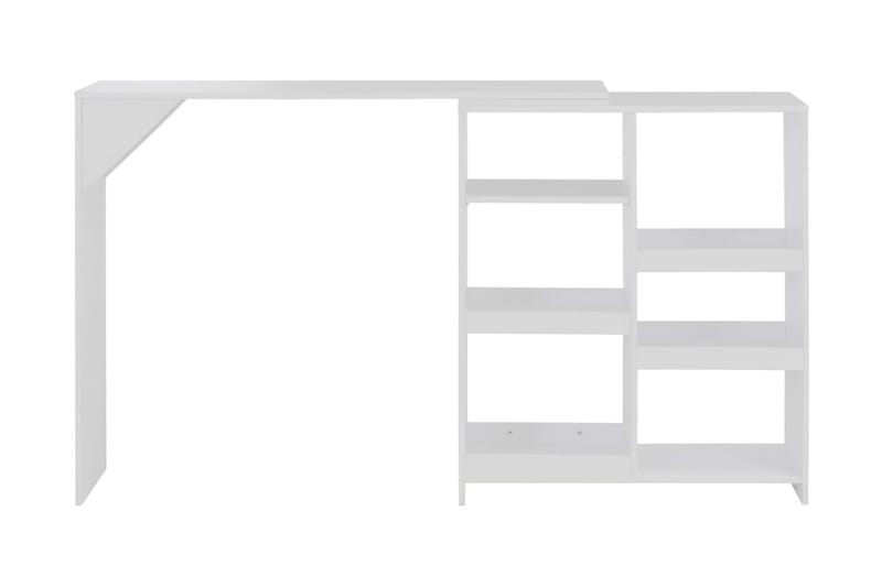 Barbord med flyttbar hylle hvit 138x40x120 cm - Møbler - Bord - Barbord & ståbord