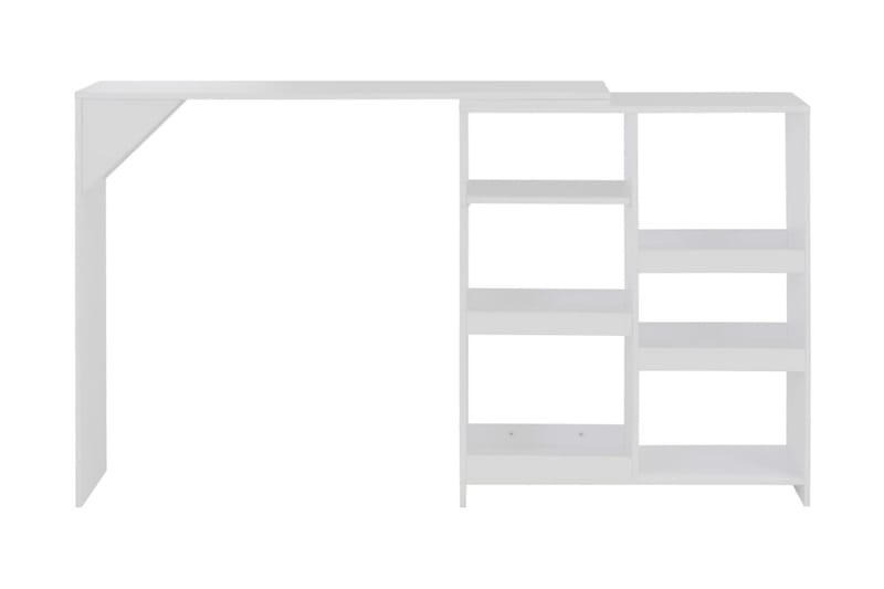 Barbord med flyttbar hylle hvit 138x40x120 cm - Barbord & ståbord