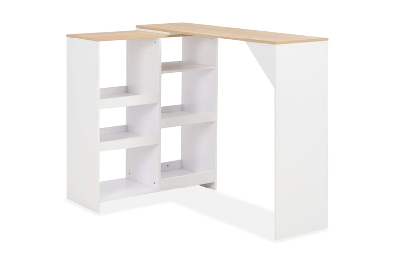 Barbord med flyttbar hylle hvit 138x40x120 cm - Møbler - Bord - Barbord & ståbord