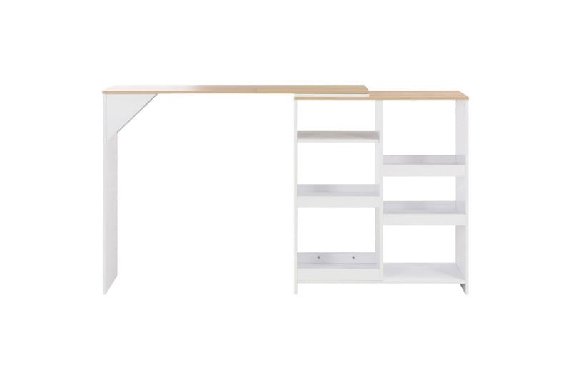 Barbord med flyttbar hylle hvit 138x40x120 cm - Møbler - Bord - Barbord & ståbord