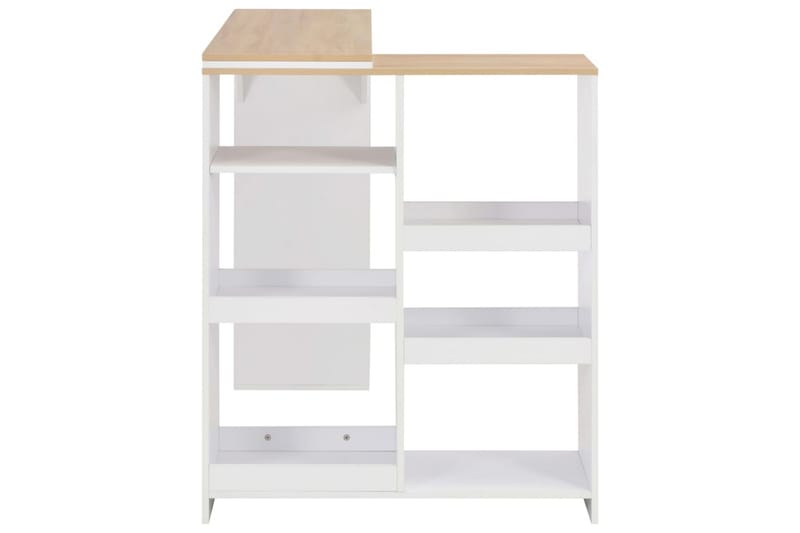 Barbord med flyttbar hylle hvit 138x40x120 cm - Møbler - Bord - Barbord & ståbord