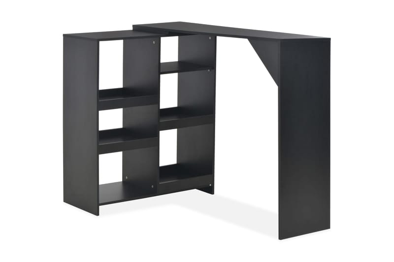 Barbord med flyttbar hylle svart 138x40x120 cm - Barbord & ståbord