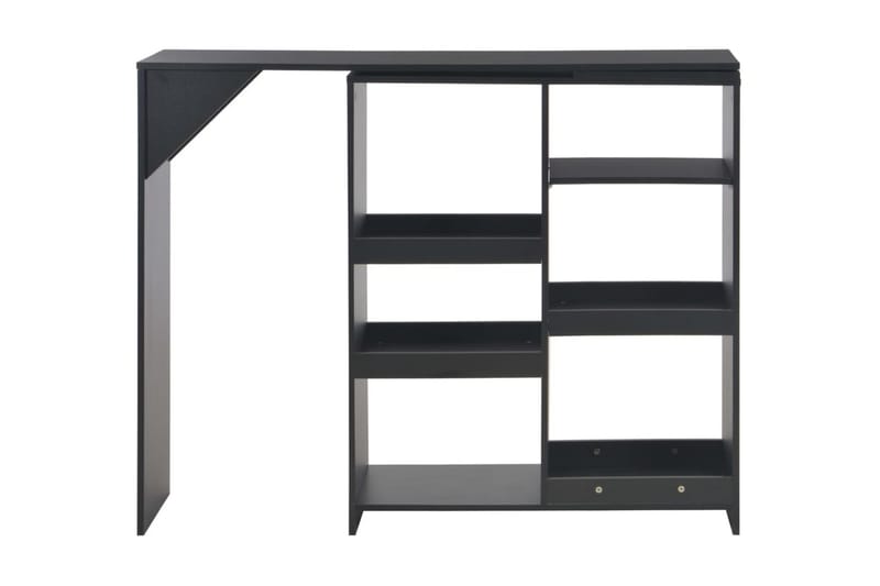 Barbord med flyttbar hylle svart 138x40x120 cm - Møbler - Bord - Barbord & ståbord