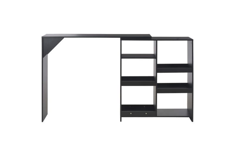 Barbord med flyttbar hylle svart 138x40x120 cm - Møbler - Bord - Barbord & ståbord