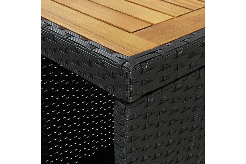 Barbord med oppbevaringsstativ 120x60x110 cm polyrotting - Svart - Møbler - Bord - Barbord & ståbord