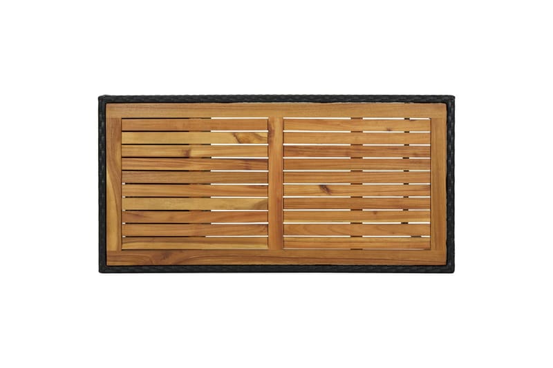 Barbord med oppbevaringsstativ 120x60x110 cm polyrotting - Svart - Møbler - Bord - Barbord & ståbord
