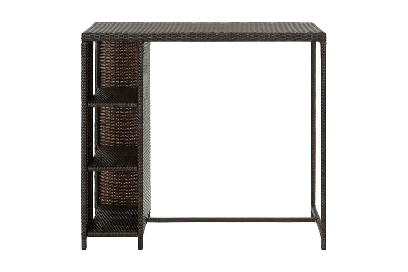 Barbord med oppbevaringsstativ brun 120x60x110cm polyrotting - Brun - Møbler - Bord - Barbord & ståbord