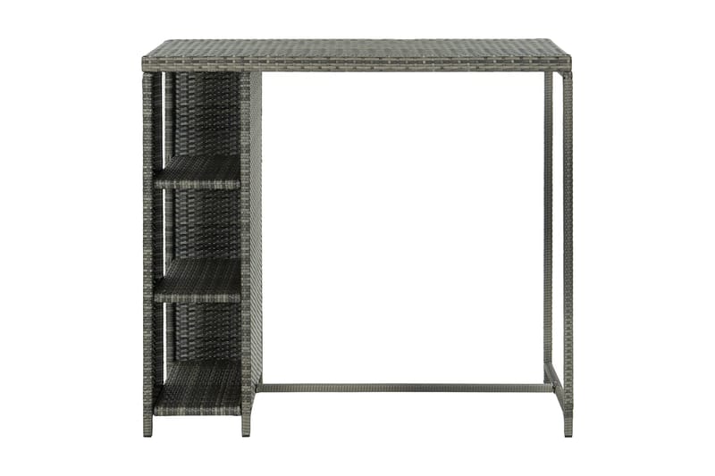 Barbord med oppbevaringsstativ grå 120x60x110 cm polyrotting - Grå - Møbler - Bord - Barbord & ståbord