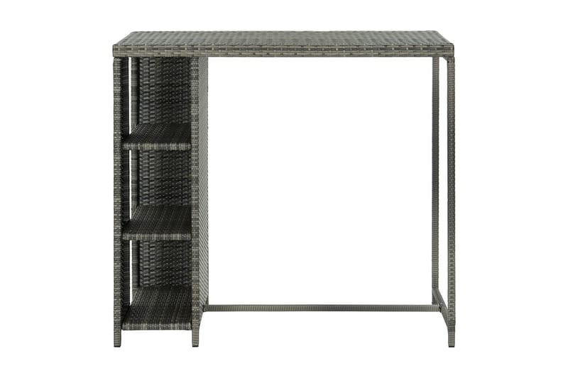 Barbord med oppbevaringsstativ grå 120x60x110 cm polyrotting - Grå - Barbord & ståbord - Barbord med oppbevaring