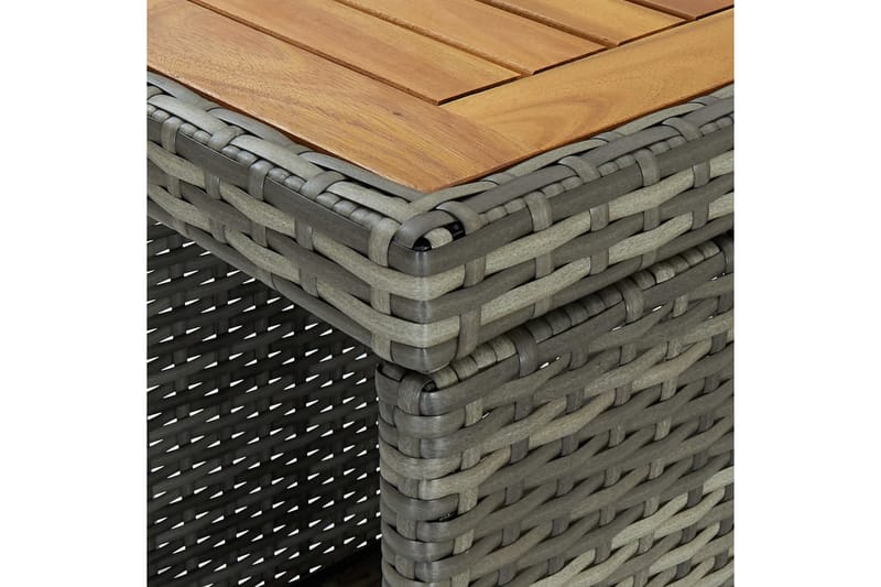 Barbord med oppbevaringsstativ grå 120x60x110 cm polyrotting - Grå - Møbler - Bord - Barbord & ståbord