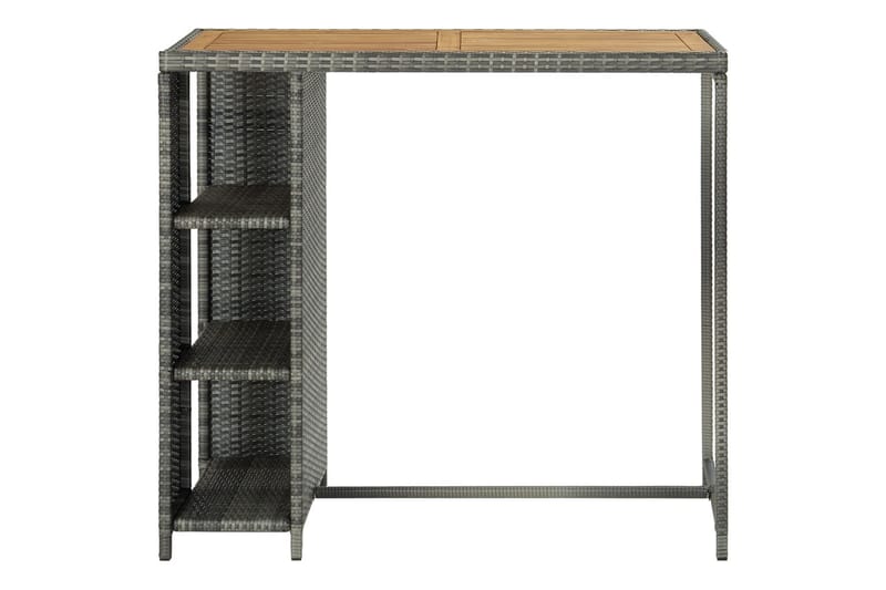 Barbord med oppbevaringsstativ grå 120x60x110 cm polyrotting - Grå - Møbler - Bord - Barbord & ståbord